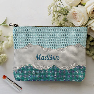 Pochette À Accessoires Chic girly turquoise menthe vert parties scintilla