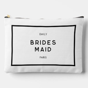 Pochette À Accessoires Chic minimaliste Française Noir & Blanc Bridesmaid