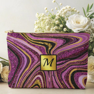 Pochette À Accessoires Chic Sparkle Parties scintillant marbre art rose o