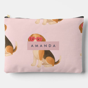 Pochette À Accessoires Chien Beagle Tendance Personnalisé avec Lunettes e