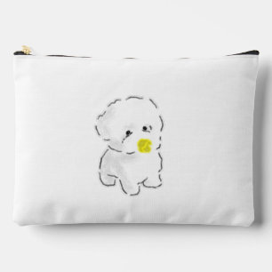 Pochette À Accessoires Chien Bichon Frise Mignon portant un museau de can