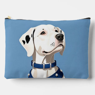 Pochette À Accessoires Chien Dalmatien Avec Collier Bleu