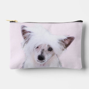 Pochette À Accessoires Chien d'Art de Peinture Blanc Powderpuff Crête-de-