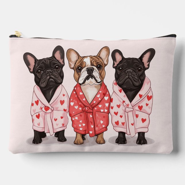 Pochette À Accessoires Chien de taureau français Valentines (Recto)