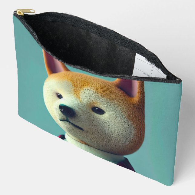 Pochette À Accessoires Chien en costume (Ouvrir)