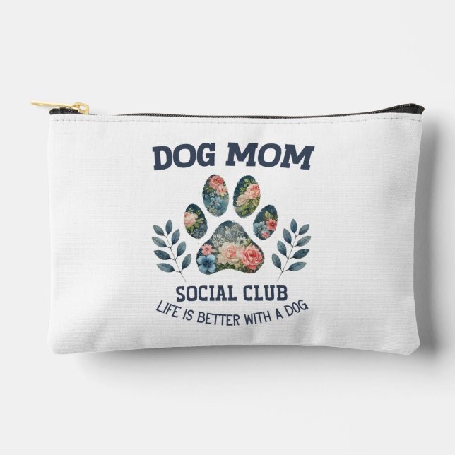 Pochette À Accessoires Chien Maman Paw Floral (Recto)