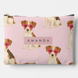 Pochette À Accessoires Chien Mignon Personnalisé avec des Lunettes de Sol