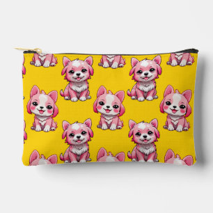 Pochette À Accessoires Chien rose Motif design - Jaune