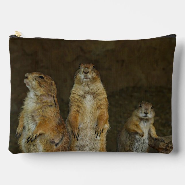 Pochette À Accessoires Chiens de Prairie Adorables (Recto)