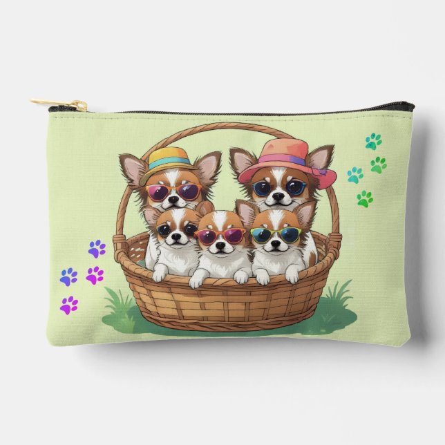 Pochette À Accessoires Chihuahua chiots drôles (Recto)