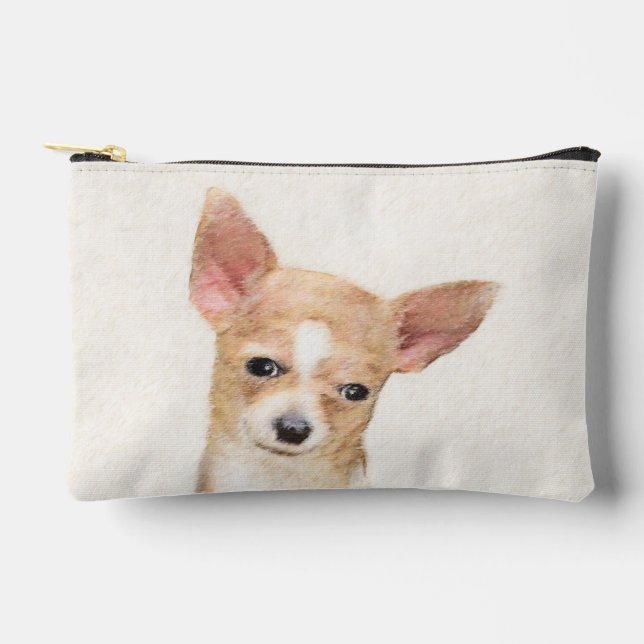 Pochette À Accessoires Chihuahua Smooth Coat Peinture Chien Art original (Recto)