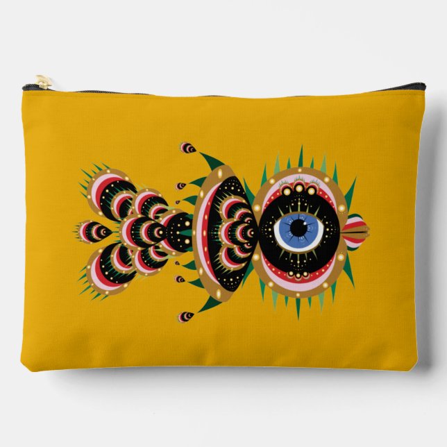 Pochette À Accessoires Chimera - Poisson Oiseau Grande Pouche (Recto)