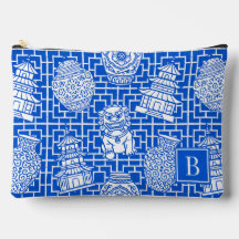 Chinoiserie Pagoda Royal Blue Preppy Asian Garden