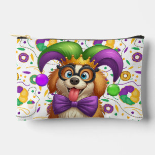 Pochette À Accessoires Chiot mignon au Mardi Gras avec un chapeau de bouf