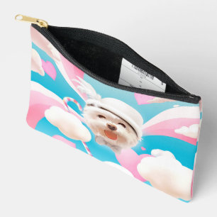 Pochette À Accessoires Chiots sous un ciel de rêve : Bichon souriant avec