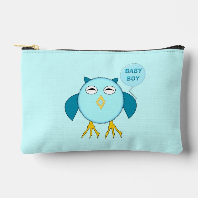 Pochette À Accessoires Chouette Bébé Bleu Cute (Recto)