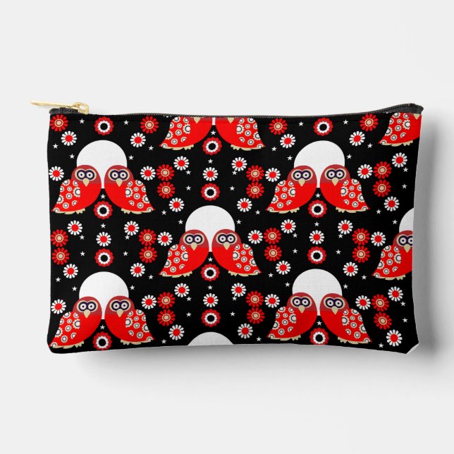 Pochette À Accessoires Chouette d'art populaire (Recto)