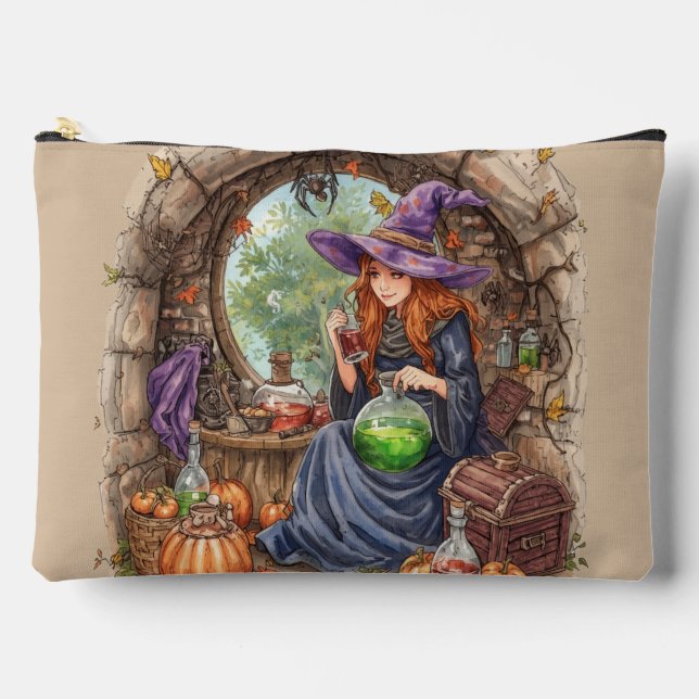 Pochette À Accessoires Chuchotements de Magie, Belle Sorcière et Sa Potio (Recto)