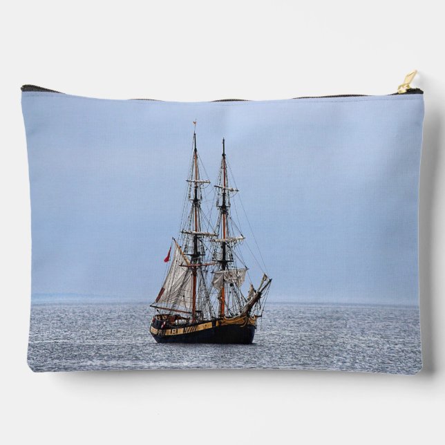 Pochette À Accessoires Ciel bleu de goélette nautique (Verso)