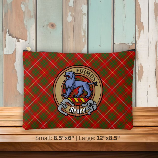 Pochette À Accessoires Cimier du clan Bruce sur tartan (Créateur téléchargé)