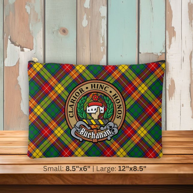 Pochette À Accessoires Cimier du clan Buchanan sur tartan (Créateur téléchargé)