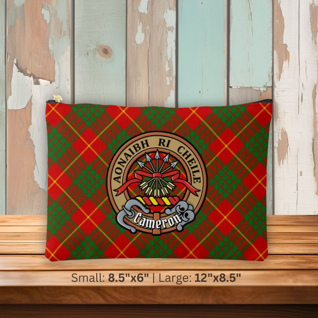 Pochette À Accessoires Cimier du clan Cameron sur tartan (Créateur téléchargé)