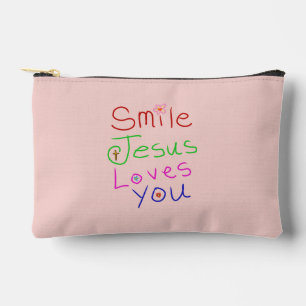 Pochette À Accessoires Citation chrétienne « Souriez Jésus vous aime »