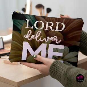 Pochette À Accessoires Citation de foi florale chrétienne « Seigneur, dél