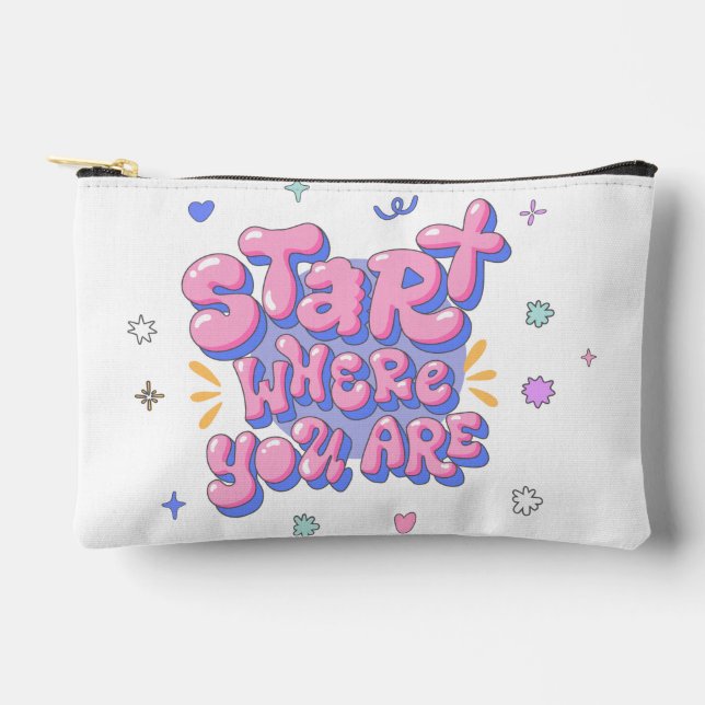 Pochette À Accessoires Citation Lettre Bulle Colorée (Recto)