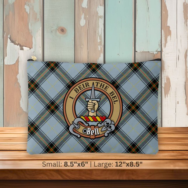 Pochette À Accessoires Clan Bell Crest sur Tartan (Créateur téléchargé)
