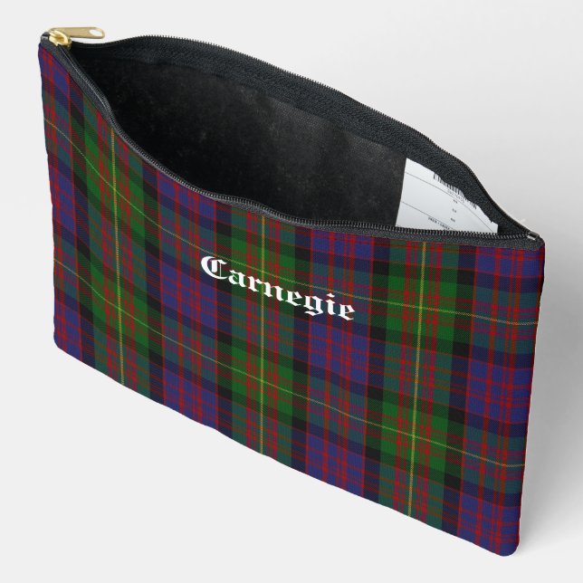 Pochette À Accessoires Clan Carnegie Tartan personnalisable (Ouvrir)