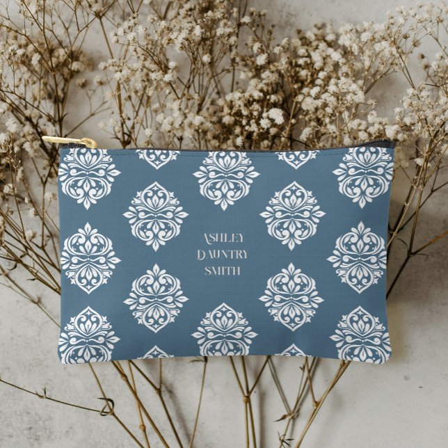 Pochette À Accessoires Classé Damask Regency Turquoise Grey (Créateur téléchargé)