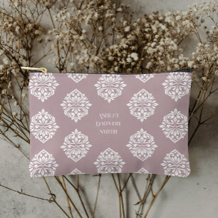 Pochette À Accessoires Classique Damask Regency Toscane rose pâle