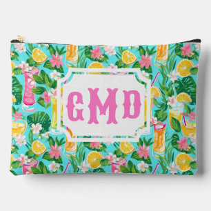 Pochette À Accessoires Cocktails Tropicaux d'Été Prépa   Monogramme