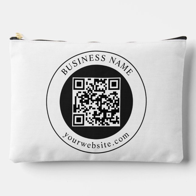 Pochette À Accessoires Code QR avec nom d'entreprise modifiable (Recto)