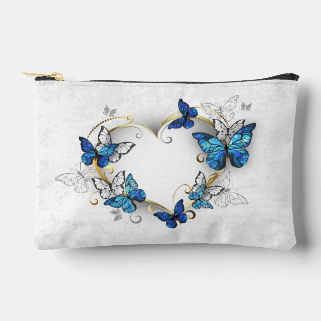 Pochette À Accessoires Coeur bijoux avec papillons Morpho (Recto)