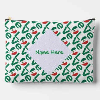 Pochette À Accessoires Cœur de drapeau mexicain vert LOVE personnalisé en