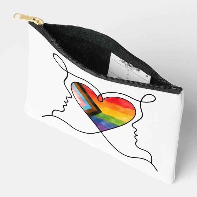 Pochette À Accessoires Cœur de la fierté Progress Line Art (Ouvrir)