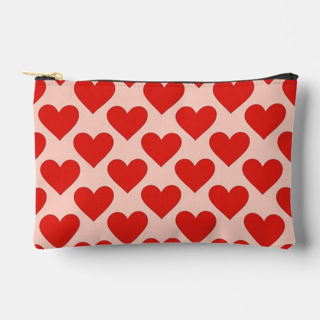 Pochette À Accessoires Cœur de la Saint-Valentin traditionnel rouge (Recto)