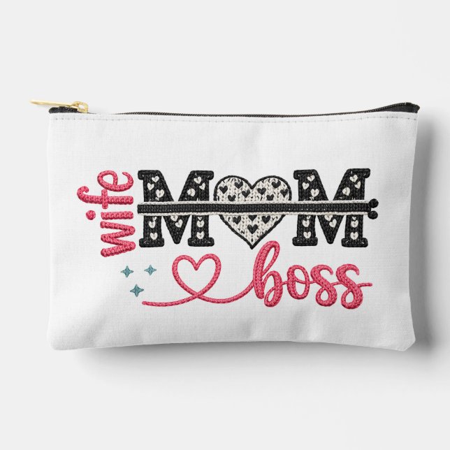 Pochette À Accessoires Cœur de maman boss sauvage (Recto)