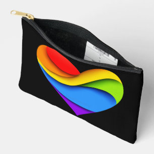 Pochette À Accessoires Cœur en forme arc-en-ciel de SlipperyJoe rouge ora