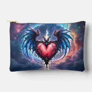 Pochette À Accessoires Cœur Flamboyant de la Lune – Amour Cosmique Gothiq