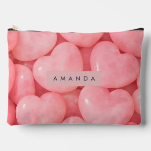 Pochette À Accessoires Cœur Rose Glossy Romantique Personnalisé