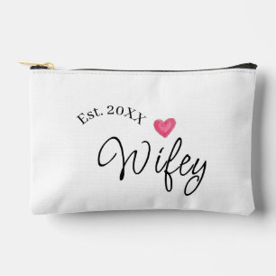 Pochette À Accessoires Cœur rouge de femme mariée année future épouse de