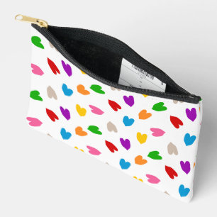 Pochette À Accessoires Cœurs Amour Motif Design Blanc Coloré