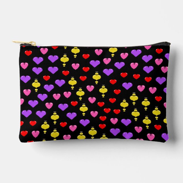 Pochette À Accessoires Coeurs colorés Motif 1 (Recto)