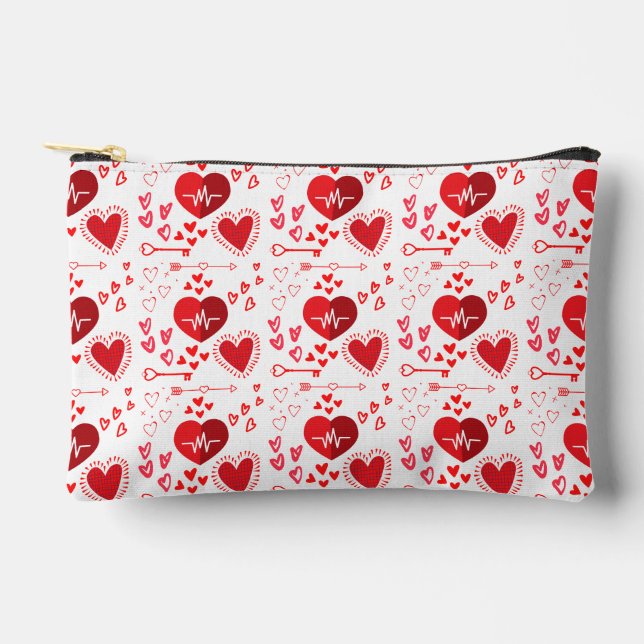 Pochette À Accessoires Cœurs d'amour rouges mignons (Recto)