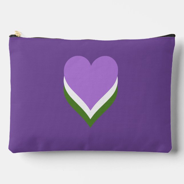 Pochette À Accessoires Cœurs de fierté genderqueer  (Recto)