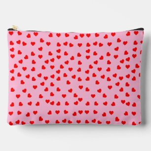 Pochette À Accessoires Coeurs rouges joueurs Pastel rose