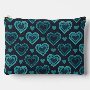 Pochette À Accessoires Coeurs turquoises